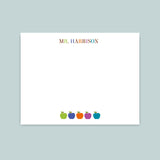 Colorful Apples - Personalized Flat Note Card - The Note House