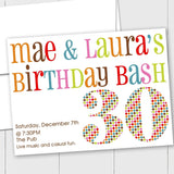 Colorful Birthday Bash - Custom Invitation - The Note House