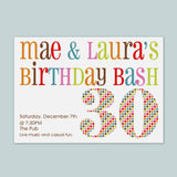 Colorful Birthday Bash - Custom Invitation - The Note House