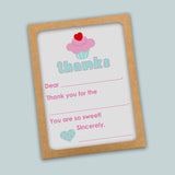 Cupcake - Fill-in-the-Blank Thank You Cards - The Note House