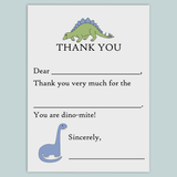 Dinosaurs - Fill-in-the-Blank Thank You Cards - The Note House