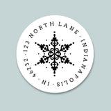 Elegant Snowflake - Round Address Label - The Note House