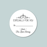Elegant Swirl - Personalized Round Gift Sticker - The Note House