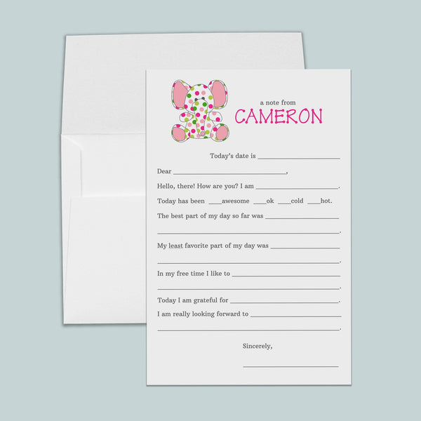 Elephant - Personalized Fill-in Letter Template - The Note House