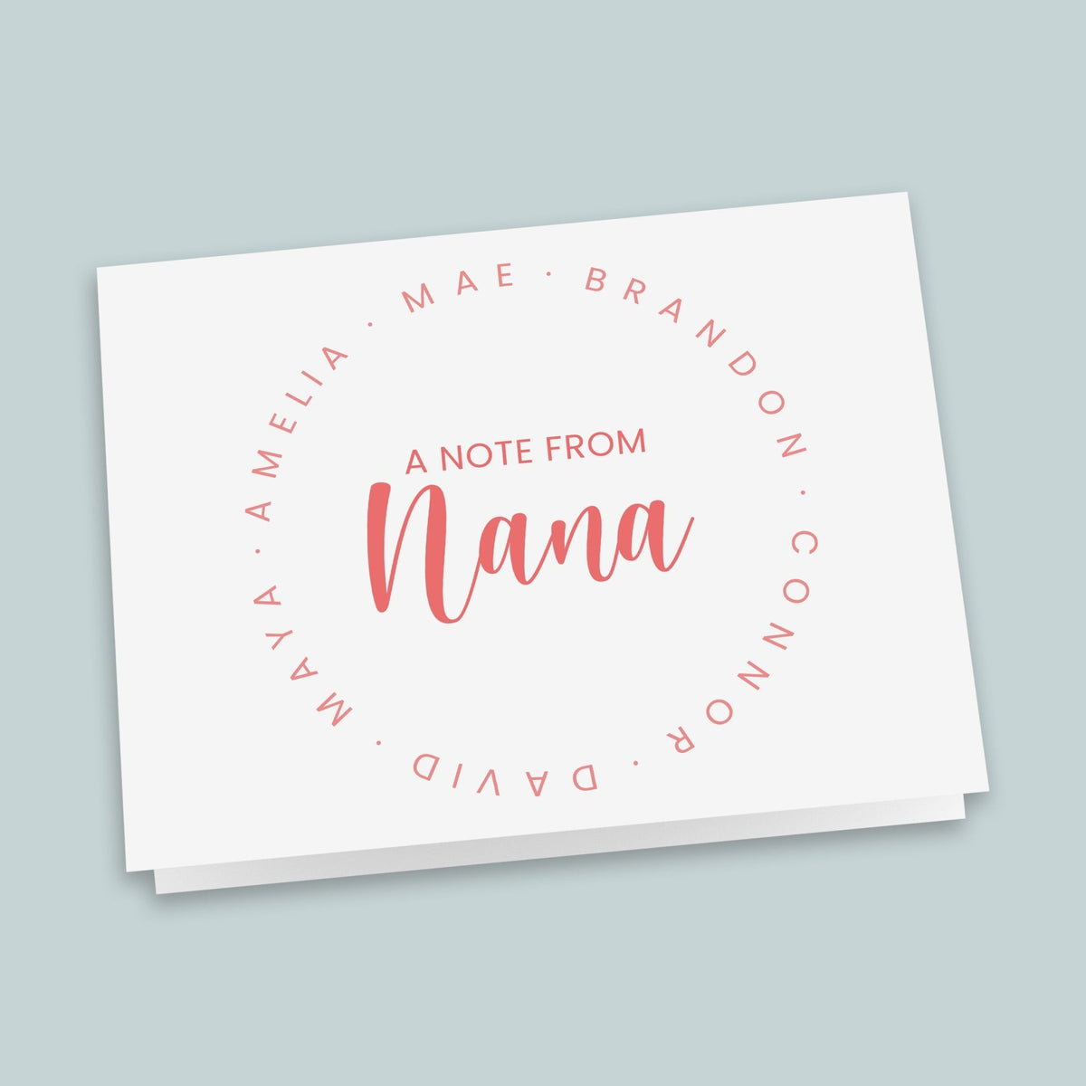 Family Circle Notes from Nana - Personalized Folded Note Card - The Note House