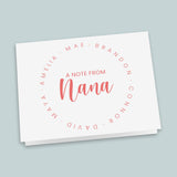 Family Circle Notes from Nana - Personalized Folded Note Card - The Note House