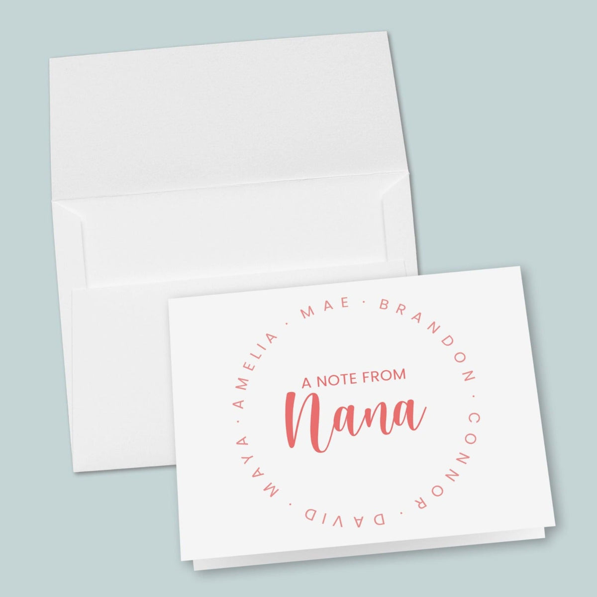 Family Circle Notes from Nana - Personalized Folded Note Card - The Note House