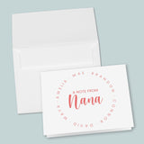 Family Circle Notes from Nana - Personalized Folded Note Card - The Note House
