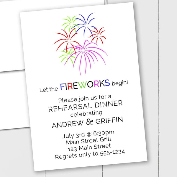 Fireworks - Custom Invitation - The Note House