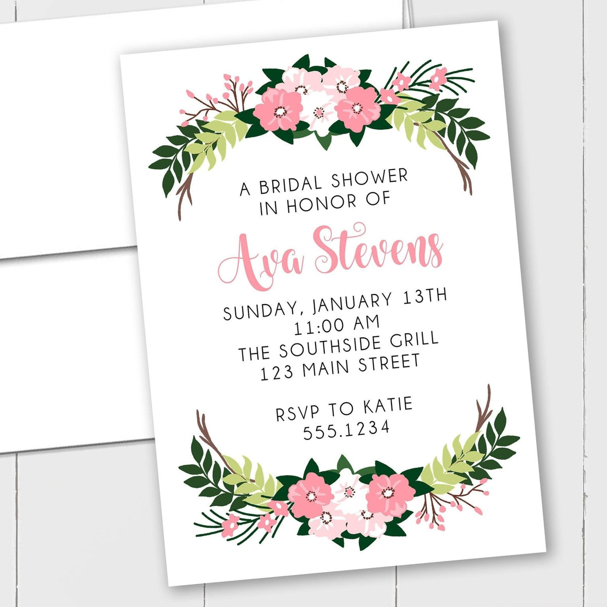 Flower Bouquet Bridal Shower - Custom Invitation - The Note House