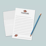 Football Sport- Personalized Lined Letter Writing Stationery - The Note House