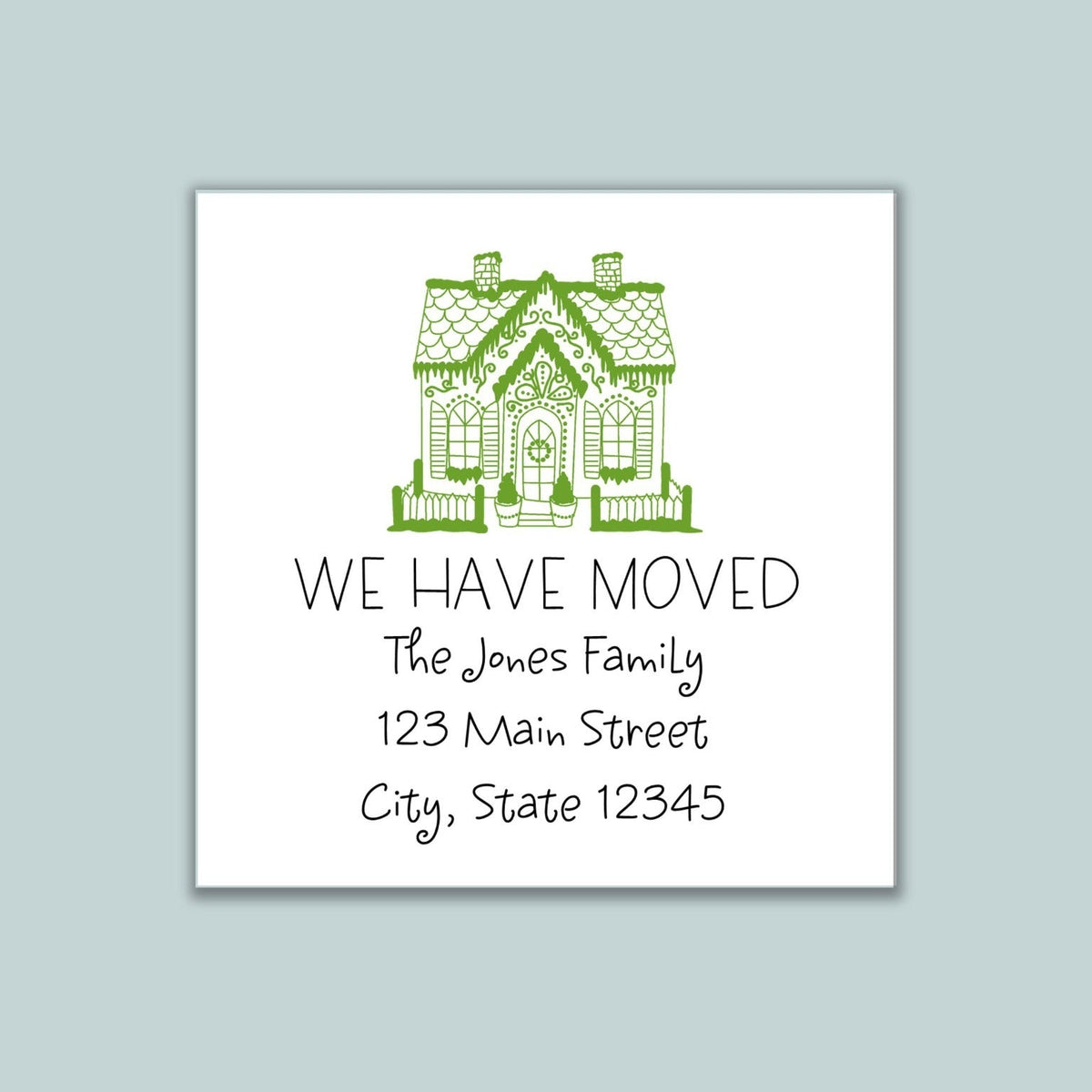 Gingerbread House - We've Moved Address Label - The Note House