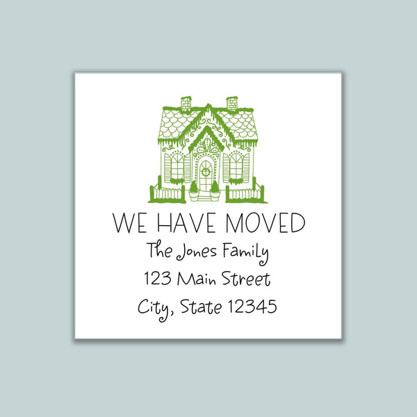 Gingerbread House - We've Moved Address Label - The Note House