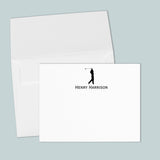 Golfer - Personalized Flat Note Card - The Note House