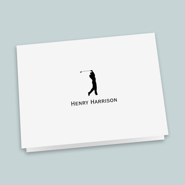 Golfer - Personalized Folded Note Card - The Note House