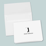 Golfer - Personalized Folded Note Card - The Note House