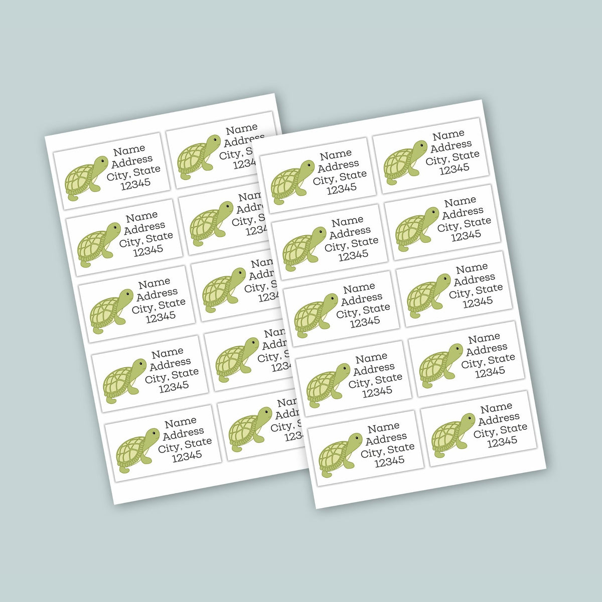 Green Turtle - Personalized Fill-in Letter Template - The Note House