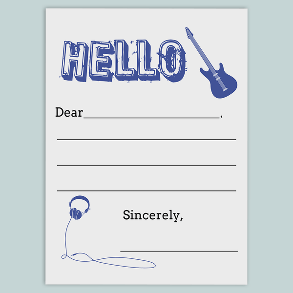 Guitar - Lined Note Cards - The Note House