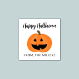 Halloween Pumpkin - Personalized Square Gift Sticker - The Note House