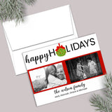 Hanging Christmas Holly - Personalized Photo Card - The Note House