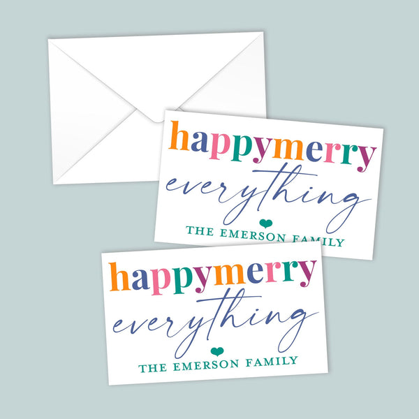 Happy Merry Everything - Personalized Gift Enclosure - The Note House
