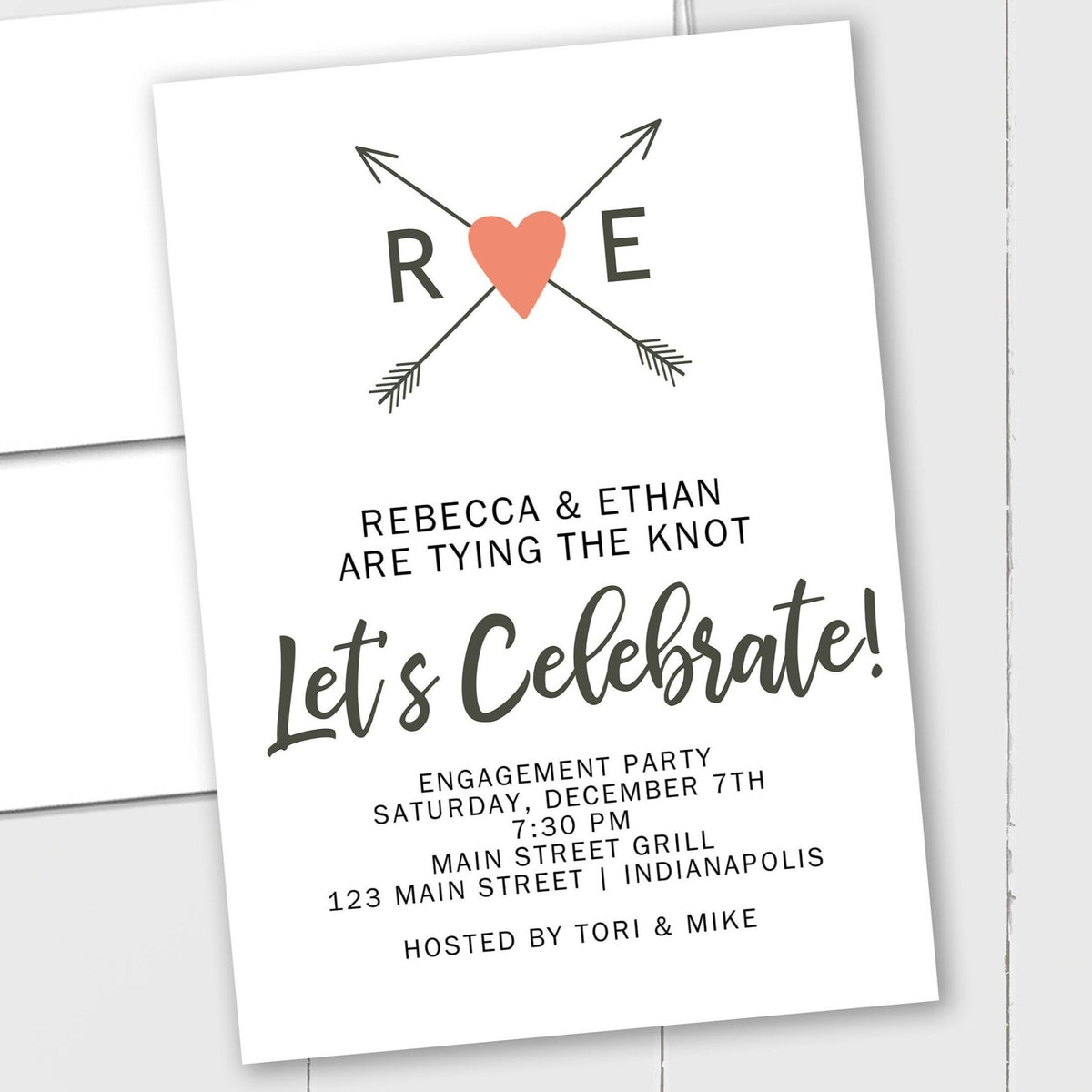 Heart and Arrows - Custom Invitation - The Note House