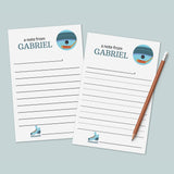 Hockey Blue - Personalized Lined Letter Writing Stationery - The Note House