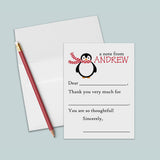 Holiday Penguin - Personalized Fill-in-the-Blank Thank You Cards - The Note House