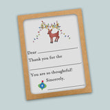 Holiday Reindeer - Fill-in-the-Blank Thank You Cards - The Note House