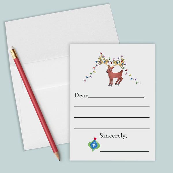 Holiday Reindeer - Lined Note Cards - The Note House