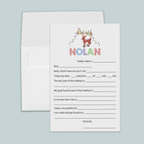 Holiday Reindeer - Personalized Fill-in Letter Template - The Note House