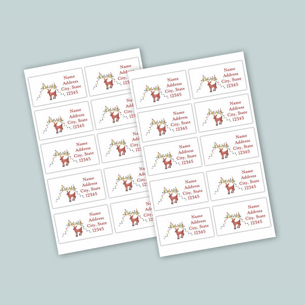 Holiday Reindeer - Personalized Fill-in-the-Blank Thank You Cards - The Note House