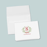 Holiday Wreath - Personalized Folded Note Card - The Note House