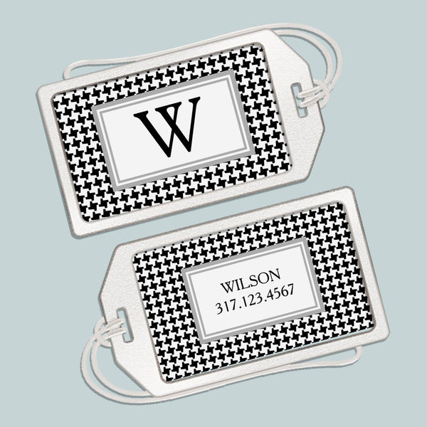 Houndstooth - Personalized Acrylic Luggage Tag - The Note House