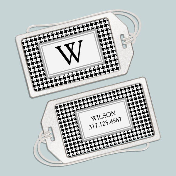 Houndstooth Personalized Acrylic Luggage Tag The Note House