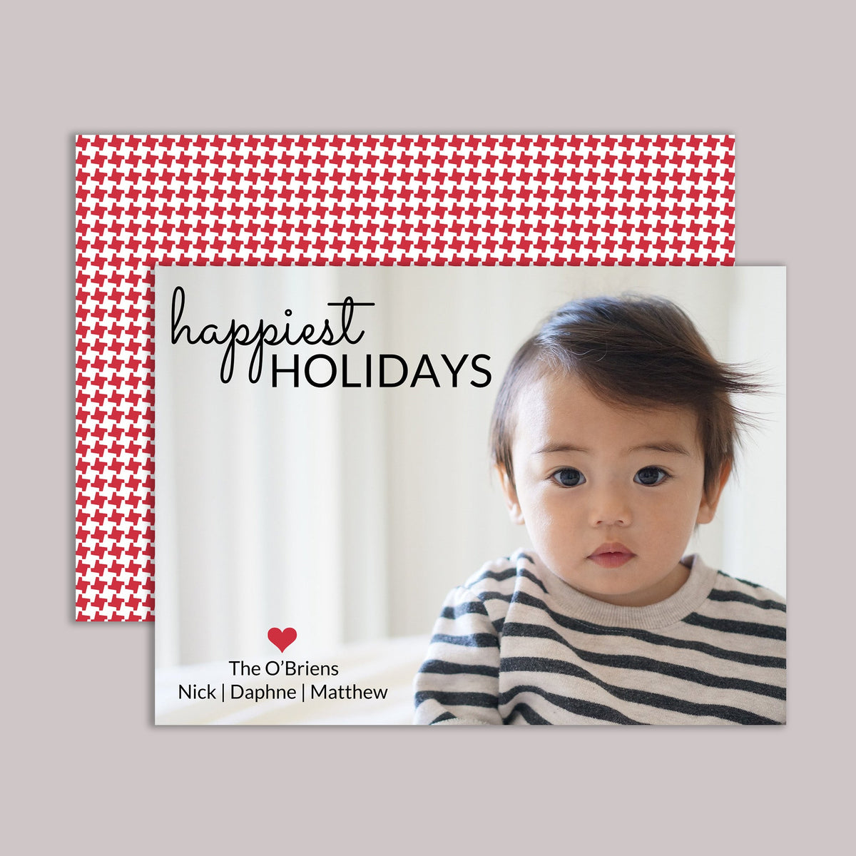 Houndstooth - Personalized Photo Card - The Note House