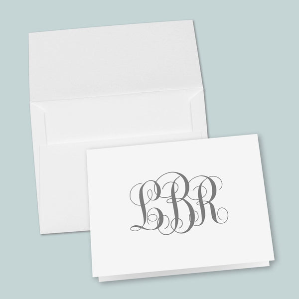 Interlocking Monogram - Personalized Folded Note Card - The Note House