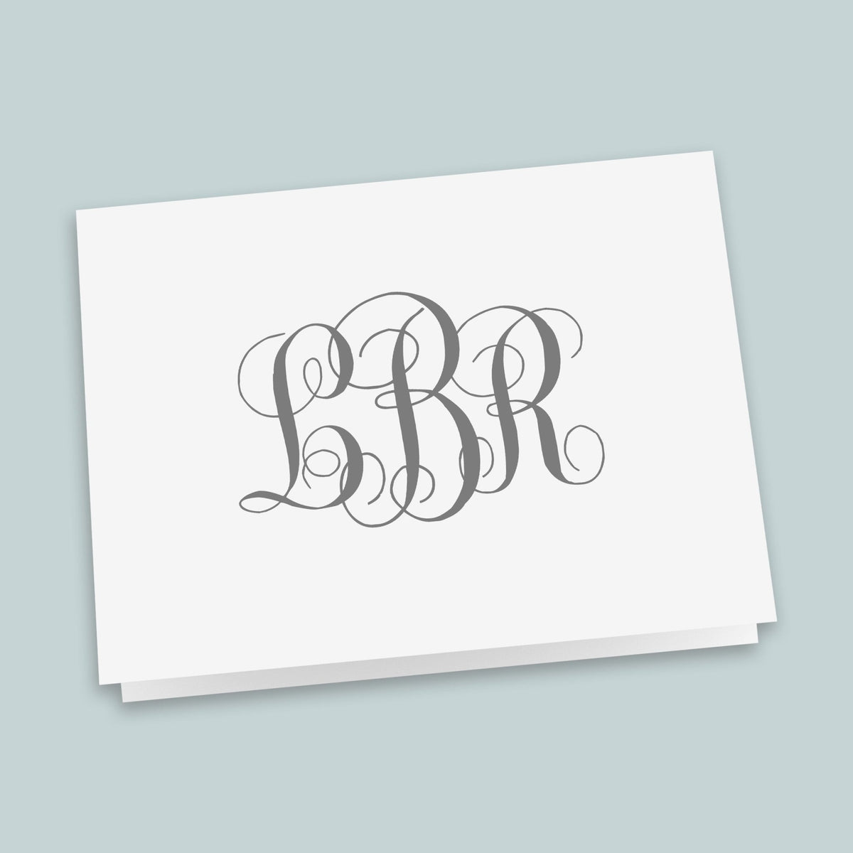 Interlocking Monogram - Personalized Folded Note Card - The Note House