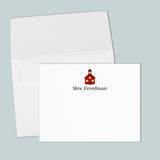 Little Red Schoolhouse - Personalized Flat Note Card - The Note House