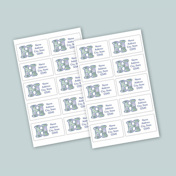 Madras Plaid Blue - Personalized Fill-in-the-Blank Thank You Cards - The Note House