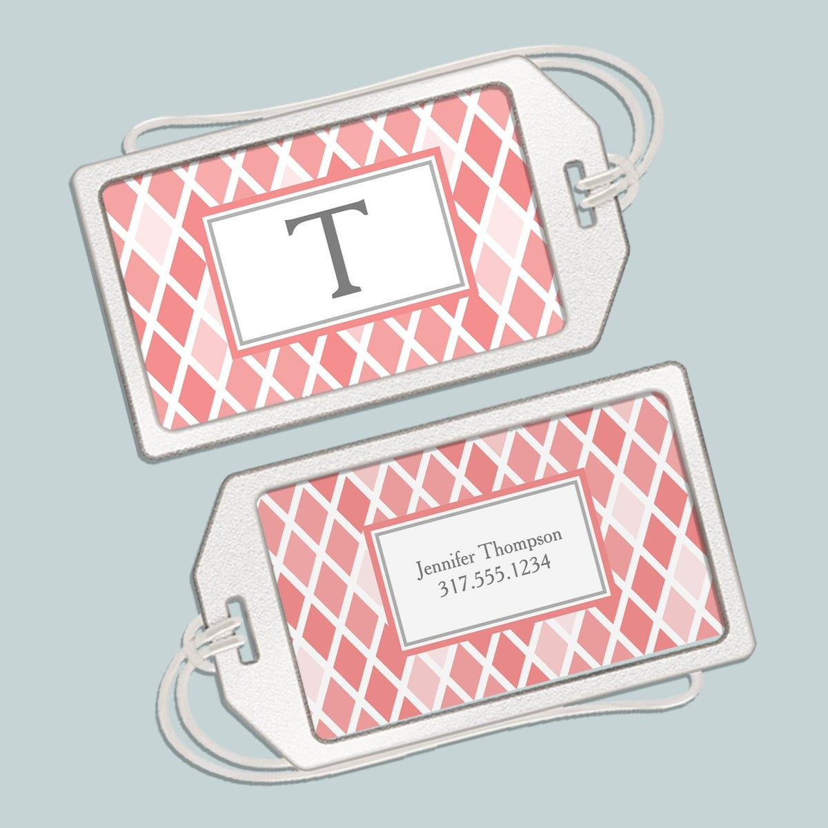 Modern Argyle - Personalized Acrylic Luggage Tag - The Note House