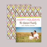 Modern Argyle - Personalized Photo Card - The Note House