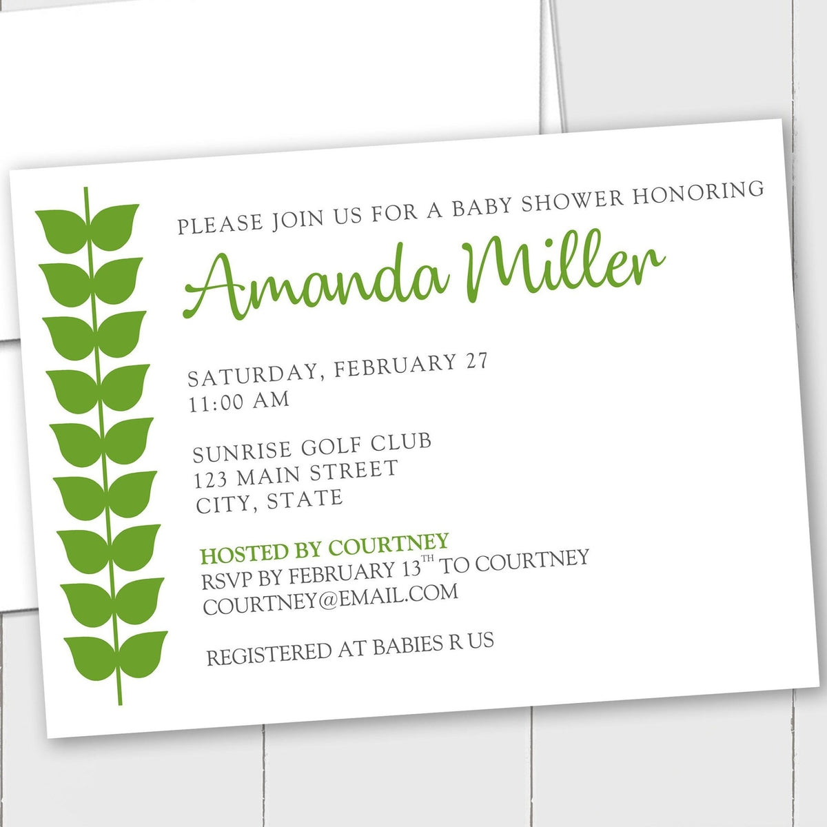 Modern Branches Shower - Custom Invitation - The Note House