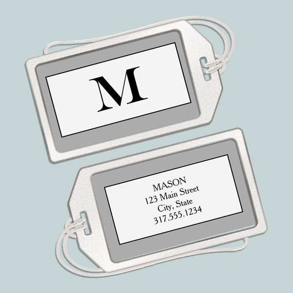 Monogram Big Initial - Personalized Acrylic Luggage Tag - The Note House
