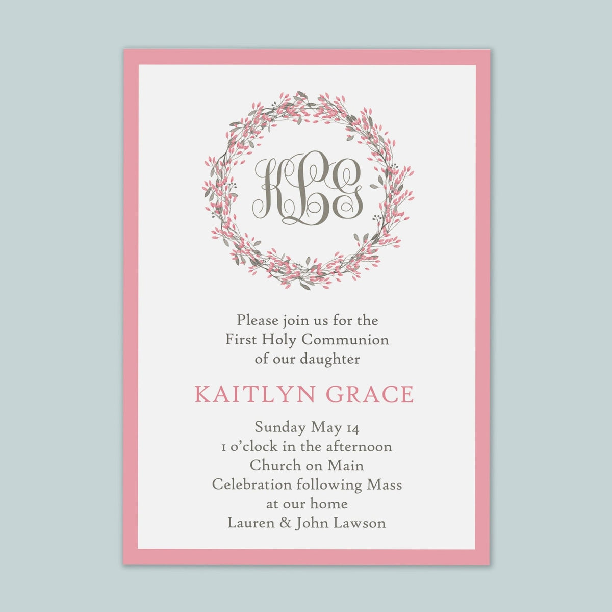 Monogram Floral - Custom Invitation - The Note House