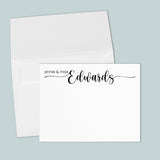 Newlywed Calligraphy Script - Personalized Flat Note Card - The Note House