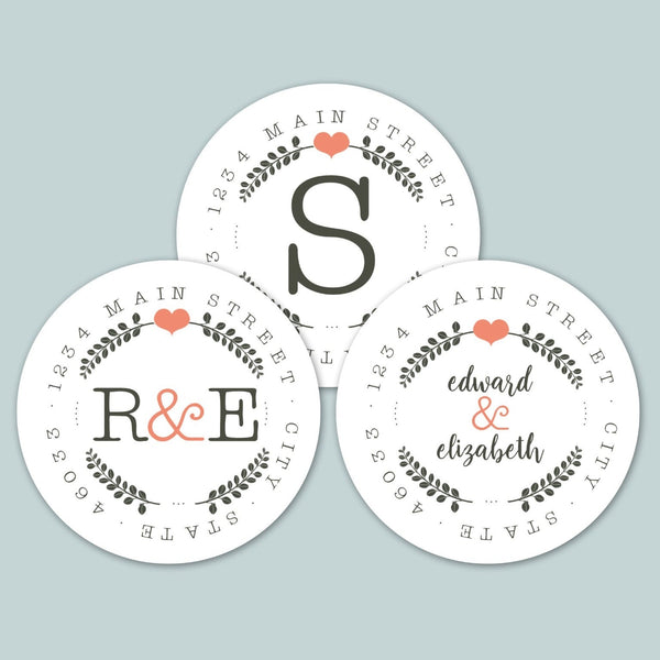 Newlyweds - Round Address Label - The Note House