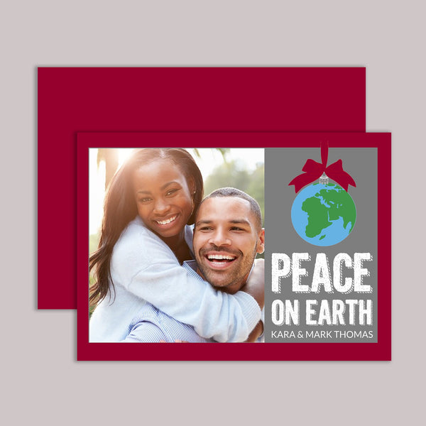 Peace on Earth - Personalized Photo Card - The Note House