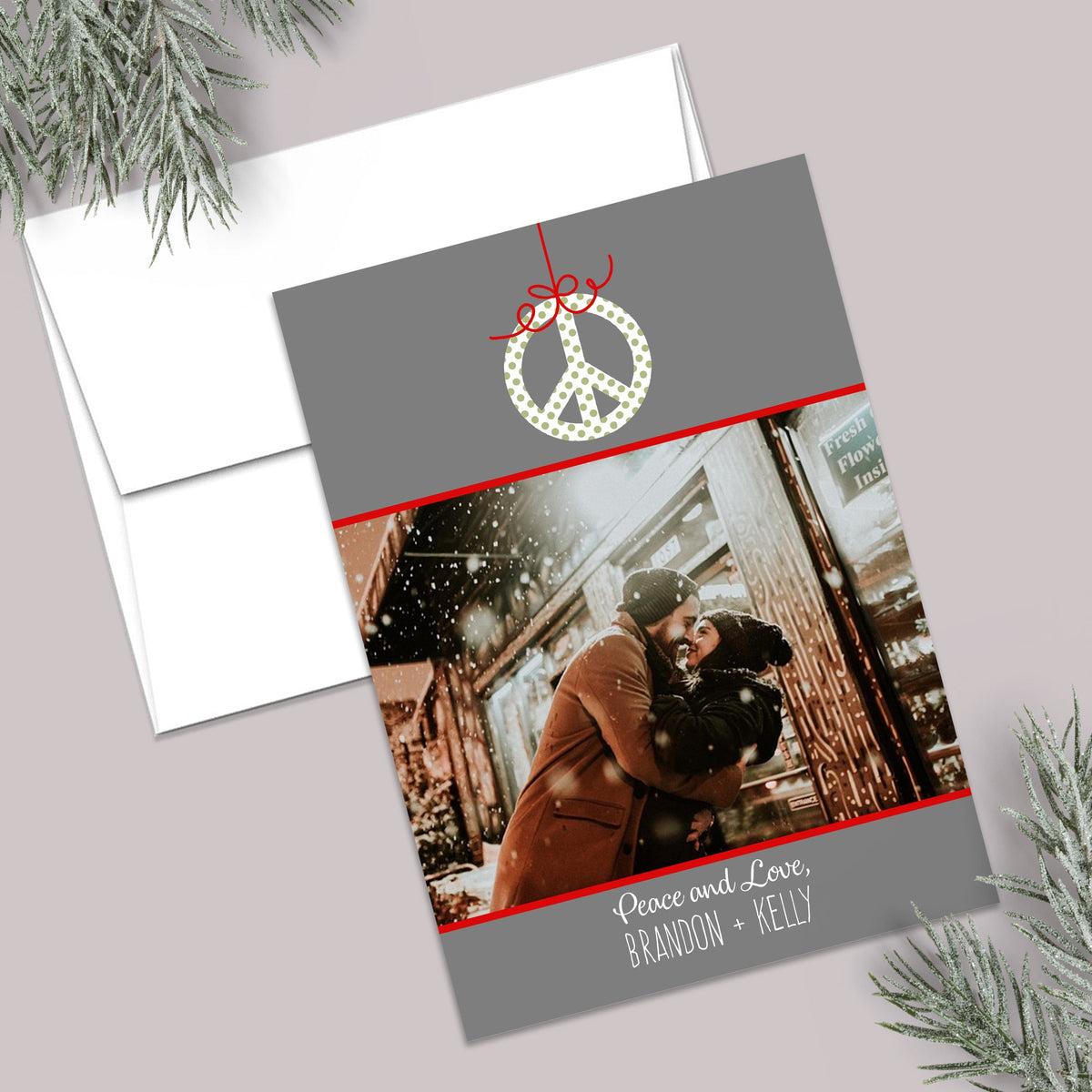 Peace Ornament - Personalized Photo Card - The Note House