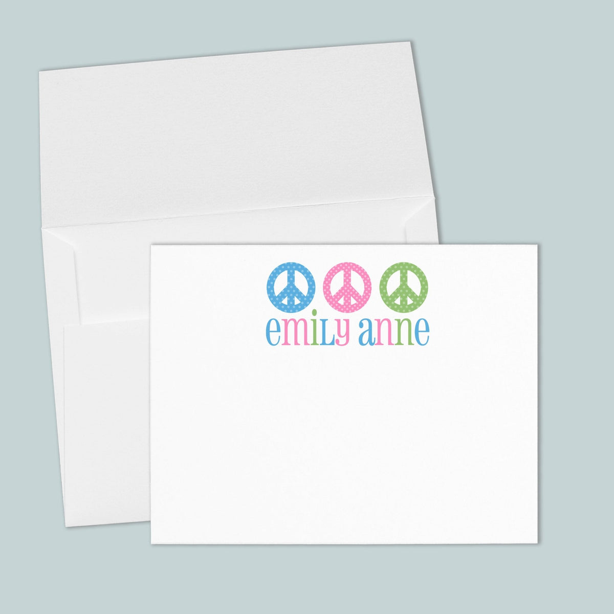Peace Signs - Personalized Flat Note Card - The Note House